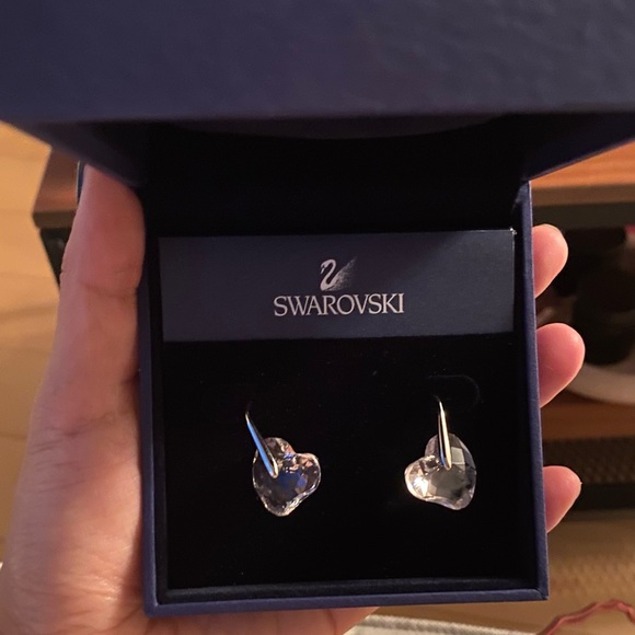 Authentic Swarovski Heart Earrings - Picture 3 of 6